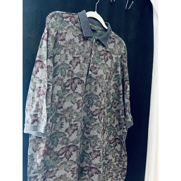 Vintage Leaf Print Bobby Jones Polo Shirt For Men Size XL - Picture 3 of 7
